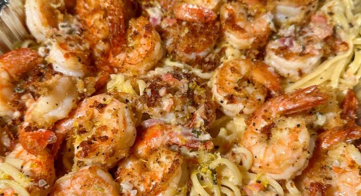 Copycat Cheesecake Factory Shrimp Scampi Linguine