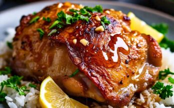 Honey Lemon Garlic Chicken Thighs