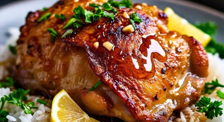 Honey Lemon Garlic Chicken Thighs