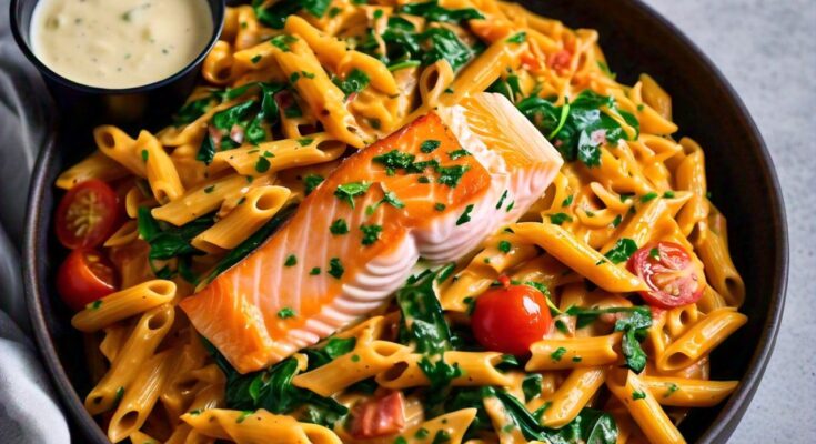 Rasta Pasta with Salmon